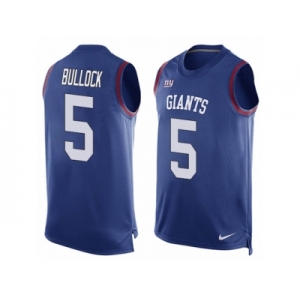 Men's Nike New York Giants #5 Randy Bullock Limited Royal Blue Player Name & Number Tank Top NFL Jersey