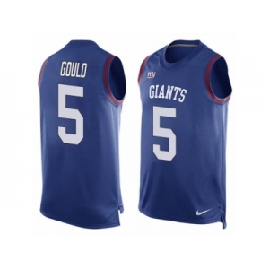 Men's Nike New York Giants #5 Robbie Gould Limited Royal Blue Player Name & Number Tank Top NFL Jersey