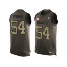 Men's Nike New York Giants #54 Olivier Vernon Limited Green Salute to Service Tank Top NFL Jersey