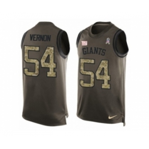Men's Nike New York Giants #54 Olivier Vernon Limited Green Salute to Service Tank Top NFL Jersey