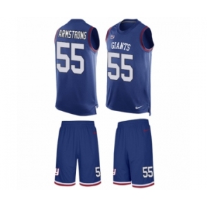 Men's Nike New York Giants #55 Ray-Ray Armstrong Limited Royal Blue Tank Top Suit NFL Jersey