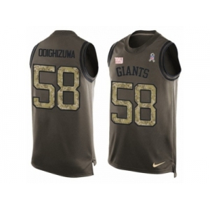 Men's Nike New York Giants #58 Owa Odighizuwa Limited Green Salute to Service Tank Top NFL Jersey