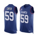 Men's Nike New York Giants #59 Lorenzo Carter Limited Royal Blue Player Name & Number Tank Top NFL Jersey