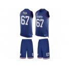 Men's Nike New York Giants #67 Justin Pugh Limited Royal Blue Tank Top Suit NFL Jersey