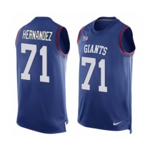 Men's Nike New York Giants #71 Will Hernandez Limited Royal Blue Player Name & Number Tank Top NFL Jersey