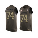 Men's Nike New York Giants #74 Ereck Flowers Limited Green Salute to Service Tank Top NFL Jersey