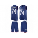 Men's Nike New York Giants #74 Ereck Flowers Limited Royal Blue Tank Top Suit NFL Jersey