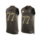 Men's Nike New York Giants #77 John Jerry Limited Green Salute to Service Tank Top NFL Jersey