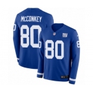 Men's Nike New York Giants #80 Phil McConkey Limited Royal Blue Therma Long Sleeve NFL Jersey