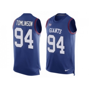 Men's Nike New York Giants #94 Dalvin Tomlinson Limited Royal Blue Player Name & Number Tank Top NFL Jersey