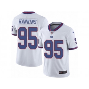 Men's Nike New York Giants #95 Johnathan Hankins Limited White Rush NFL Jersey