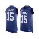 Nike New York Giants #15 Brandon Marshall Royal Blue Team Color Men's Stitched NFL Limited Tank Top Jersey