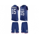 Nike New York Giants #15 Brandon Marshall Royal Blue Team Color Men's Stitched NFL Limited Tank Top Suit Jersey