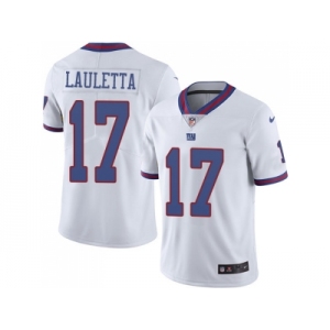 Nike New York Giants #17 Kyle Lauletta White Men Stitched NFL Limited Rush Jersey