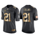 Nike New York Giants #21 Landon Collins Anthracite 2016 Christmas Day Gold Men's NFL Limited Salute to Service Jersey