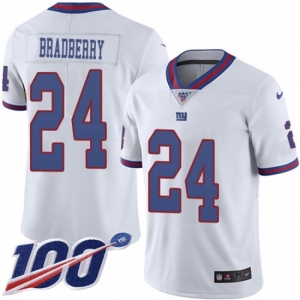 Nike New York Giants #24 James Bradberry White Men's Stitched NFL Limited Rush 100th Season Jersey