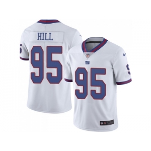 Nike New York Giants #95 B.J. Hill White Men Stitched NFL Limited Rush Jersey