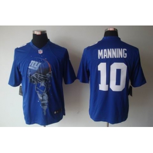 nike nfl jerseys new york giants #10 manning blue[helmet tri-blend limited]