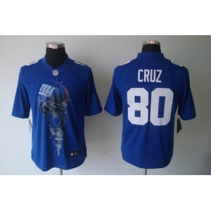 nike nfl jerseys new york giants #80 cruz blue[helmet tri-blend limited]