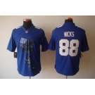 nike nfl jerseys new york giants #88 nicks blue[helmet tri-blend limited]