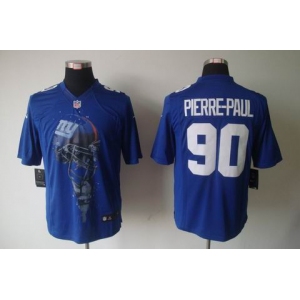 nike nfl jerseys new york giants #90 pierre-paul blue[helmet tri-blend limited]