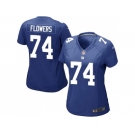 Women Nike Giants #74 Ereck Flowers Royal Blue Team Color Stitched NFL Elite Jersey