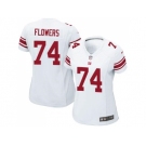 Women Nike Giants #74 Ereck Flowers White Stitched NFL Elite Jersey