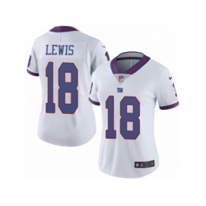 Women Nike New York Giants #18 Roger Lewis Limited White Rush Vapor Untouchable NFL Jersey