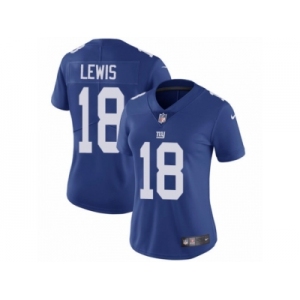 Women Nike New York Giants #18 Roger Lewis Royal Blue Team Color Vapor Untouchable Limited Player NFL Jersey