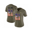 Women Nike New York Giants #21 Landon Collins Limited Olive USA Flag 2017 Salute to Service NFL Jersey