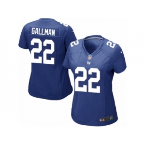 Women Nike New York Giants #22 Wayne Gallman Game Royal Blue Team Color NFL Jersey