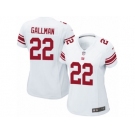 Women Nike New York Giants #22 Wayne Gallman Game White NFL Jersey