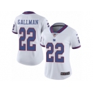 Women Nike New York Giants #22 Wayne Gallman Limited White Rush Vapor Untouchable NFL Jersey