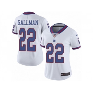 Women Nike New York Giants #22 Wayne Gallman Limited White Rush Vapor Untouchable NFL Jersey