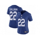 Women Nike New York Giants #22 Wayne Gallman Royal Blue Team Color Vapor Untouchable Limited Player NFL Jersey