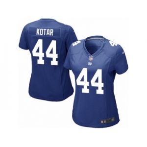 Women Nike New York Giants #44 Doug Kotar Game Royal Blue Team Color NFL Jersey