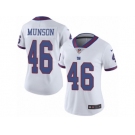 Women Nike New York Giants #46 Calvin Munson Limited White Rush Vapor Untouchable NFL Jersey