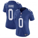 Women's New York Giants #0 Brian Burns Blue Vapor Stitched Jersey