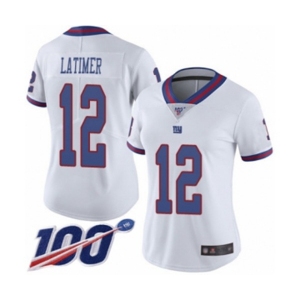 Women's New York Giants #12 Cody Latimer Limited White Rush Vapor Untouchable 100th Season Football Jersey