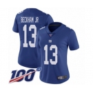 Women's New York Giants #13 Odell Beckham Jr Royal Blue Team Color Vapor Untouchable Limited Player 100th Season Football Jersey