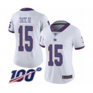 Women's New York Giants #15 Golden Tate III Limited White Rush Vapor Untouchable 100th Season Football Jersey