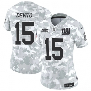 Women's New York Giants #15 Tommy DeVito 2024 F.U.S.E Arctic Camo Salute To Service Limited Stitched Football Jersey