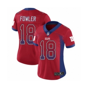 Women's New York Giants #18 Bennie Fowler Limited Red Rush Drift Fashion Football Jersey