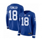 Women's New York Giants #18 Bennie Fowler Limited Royal Blue Therma Long Sleeve Football Jersey