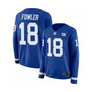 Women's New York Giants #18 Bennie Fowler Limited Royal Blue Therma Long Sleeve Football Jersey