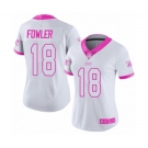 Women's New York Giants #18 Bennie Fowler Limited White Pink Rush Fashion Football