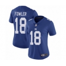 Women's New York Giants #18 Bennie Fowler Royal Blue Team Color Vapor Untouchable Limited Player Football Jersey