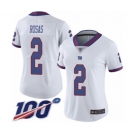 Women's New York Giants #2 Aldrick Rosas Limited White Rush Vapor Untouchable 100th Season Football Jersey