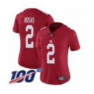 Women's New York Giants #2 Aldrick Rosas Red Limited Red Inverted Legend 100th Season Football Jersey