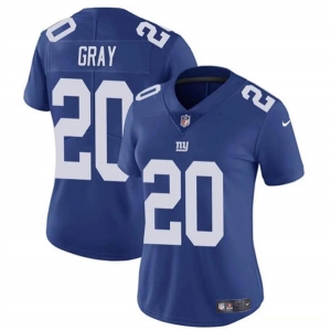 Women's New York Giants #20 Eric Gray Blue Vapor Stitched Jersey